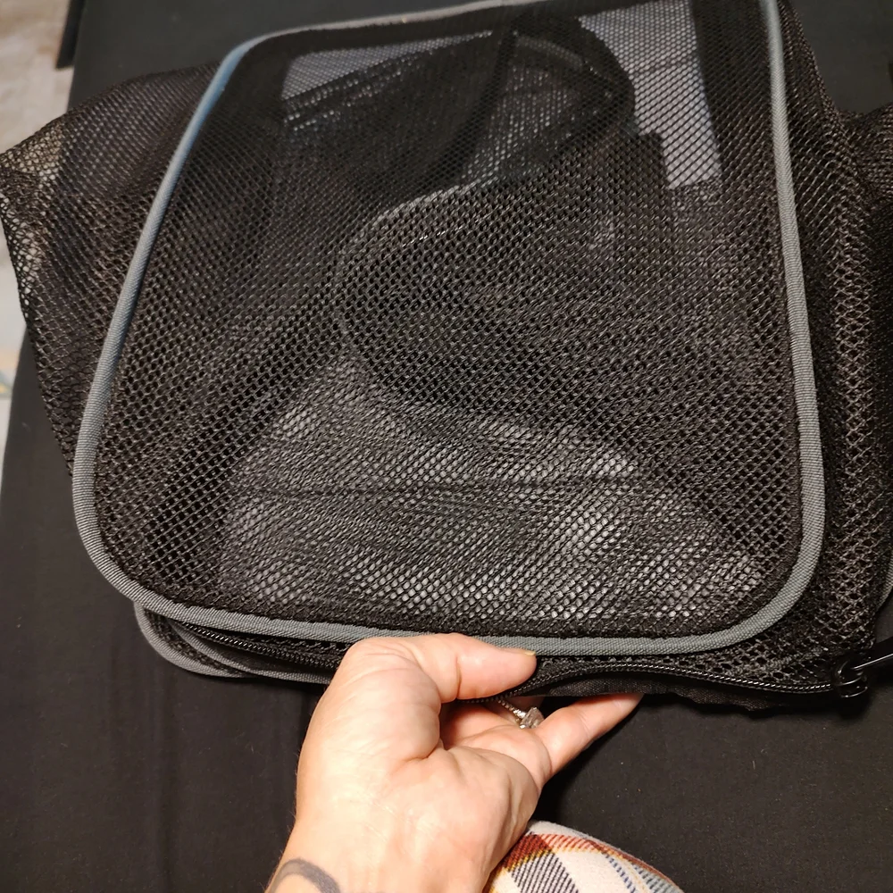 Men's Stylish Gray Backpack with Pet Carrier